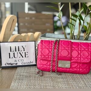Dior Pink Quilted Crossbody Bag
